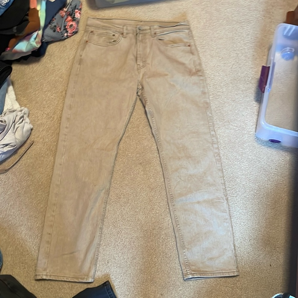 tan levi 505 jeans men’s straight leg jeans tan